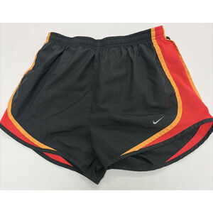 Nike Dri-Fit Tempo Running Shorts Large 12-14 Gray & Orange Trim Athletic